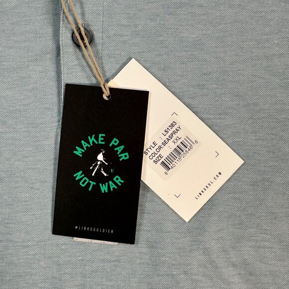 Linksoul Short Sleeve Golf Polo Men's XXL Canebrake Club Logo Blue New - Picture 4 of 10